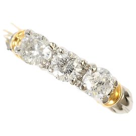 Autre Marque Eleganter Ring aus Platin und Gold mit Diamant