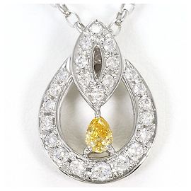 Autre Marque Collana in platino con diamanti gialli e bianchi