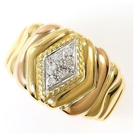 Autre Marque Platin- und Gold-Diamantbandring