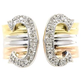 Autre Marque Anello Fascia di Diamanti Elegante a Tre Toni