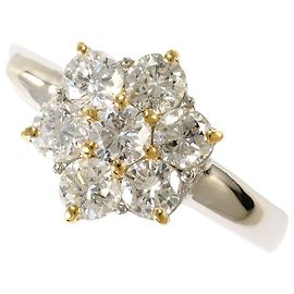 Autre Marque Ehering aus Platin und Gelbgold mit Diamant