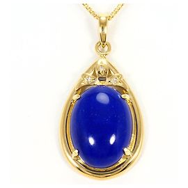 Autre Marque Collana in oro giallo 18K con lapislazzuli e diamante