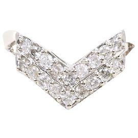 Autre Marque Platin-Bandring mit Diamant