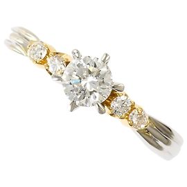 Autre Marque Anillo alianza de oro amarillo de 18K y platino con diamantes