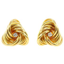 Autre Marque Brincos de botão em ouro 18K com diamantes