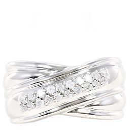Autre Marque Ehering aus 14K Weißgold mit Diamant