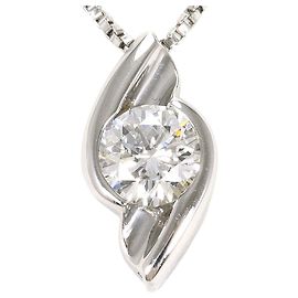 Autre Marque Platinhalskette mit Diamantanhänger
