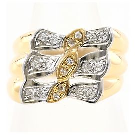 Autre Marque Ehering aus PT900 Platin und 18K Gelbgold mit Diamant