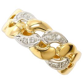 Autre Marque Ehering aus 18K Gelbgold und Platin mit Diamant