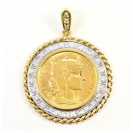 Autre Marque Pingente de diamantes em ouro amarelo 18K e platina