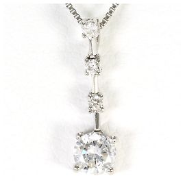 Autre Marque Halskette aus 18K Weißgold und Platin mit Diamant