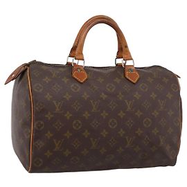 Borsa a mano LOUIS VUITTON Monogram Speedy 35 M41524 LV Auth 200359