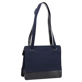 Borsa a tracolla CHANEL Canvas Navy Silver CC Auth bs36818