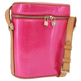LOUIS VUITTON Monogram Vernis Sullivan Vertical Fuchsia Pink M91259 Auth 200199V