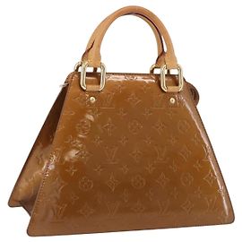 LOUIS VUITTON Monogram Vernis Mini Forsythe Hand Bag Bronze M91120 Auth ka5972