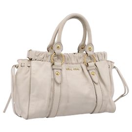 Borsa Miu Miu Vitellolux 2way White Gold Auth 201997A