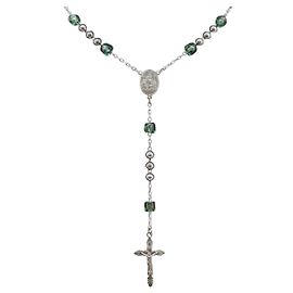 Dolce & Gabbana Collana Rosario DOLCE&GABBANA Metallo Argento Verde Auth BA15444V