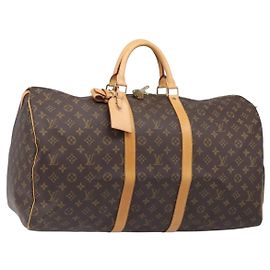 LOUIS VUITTON Monogram Keepall 55 Boston Bag M41424 LV Auth ka6039V