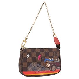 LOUIS VUITTON Monogram Christmas limited Mini Pochette Pouch M41655 Auth 200096M