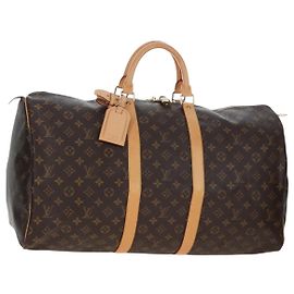 LOUIS VUITTON Monogram Keepall 55 Boston Bag M41424 LV Auth ki6805M