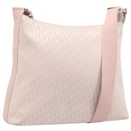 Borsa a tracolla Christian Dior Trotter Canvas Rosa Argento Auth bs36839