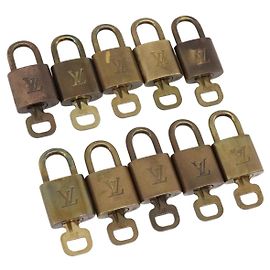 LOUIS VUITTON Padlock 10 Set Padlock metal Gold LV Auth 202434