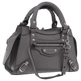BALENCIAGA Borsa Neo Classic City Mini Bag in pelle 2way Grigio 638524 Auth 200088SAM