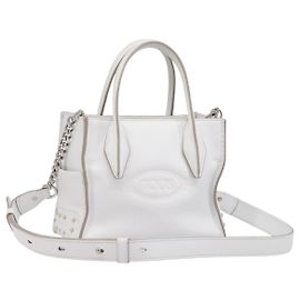 Autre Marque Borsa TODfS x Alber Elbaz in pelle bianca e argento autentica am12484V
