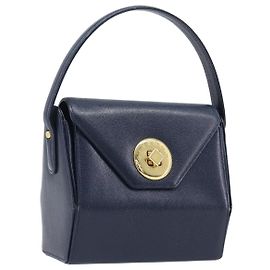 GIVENCHY Handtasche aus Leder Navy Gold Auth 200997