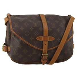 LOUIS VUITTON Monogram Saumur 30 Shoulder Bag M42256 LV Auth BA15083