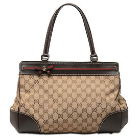 Borsa Tote Gucci GG Canvas Web Mayfair Beige