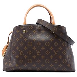 Borsa Satchel Louis Vuitton Monogram Montaigne MM Marrone