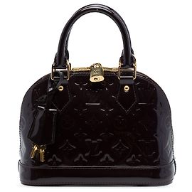 Borsa Satchel Louis Vuitton Monogram Vernis Alma BB Purple