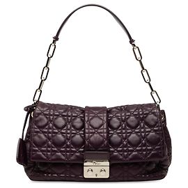 Autre Marque Borsa a tracolla Dior New Lock in pelle d'agnello Cannage viola
