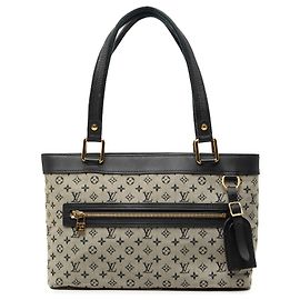 Bolso de hombro Louis Vuitton Monogram Mini Lin Lucille PM Gris
