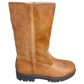 Autre Marque Botas de caña media Maze de cuero y pelo de poni marrón