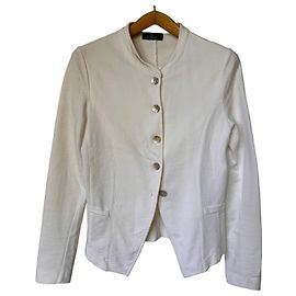 Autre Marque Blue Joint Collection White Cotton Jacket