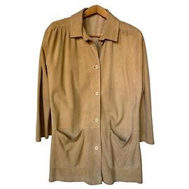 Autre Marque Giacca Barelli in camoscio beige con bottoni