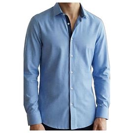 Autre Marque New Look Herrenhemd hellblau mit Punkten