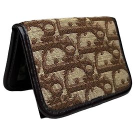 Autre Marque Cartera Bifold Vintage Dior Trotter Monogram Beige Brown