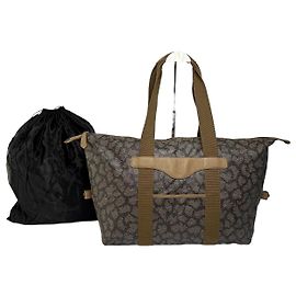 Borsa Duffel Vintage Yves Saint Laurent Stampa Leopardata Marrone Beige