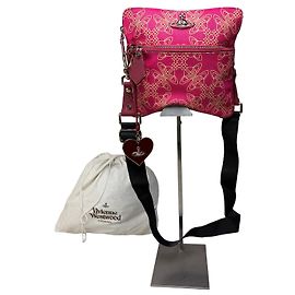Borsa a tracolla geometrica Vintage Vivienne Westwood Orb Rosa Giallo