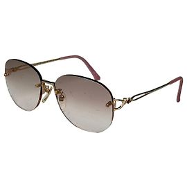 Occhiali da sole Vintage Balenciaga in metallo Sfumatura Marrone Oro Rosa