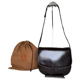 Borsa a tracolla con patta Loewe Vintage in pelle liscia Marrone scuro