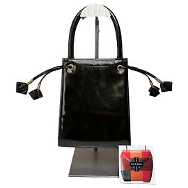 Sac cabas Vintage Givenchy Antigona en cuir verni Noir Or