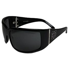 Lunettes de soleil Vintage Loewe en acétate Noir Argent