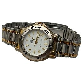 Vintage Givenchy Armbanduhr aus Edelstahl zweifarbig Silver Gold