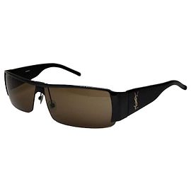 Occhiali da sole Vintage Yves Saint Laurent Logo Black Brown Gradient