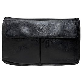 Clutch a patta Vintage Gianni Versace in pelle martellata Nero Oro