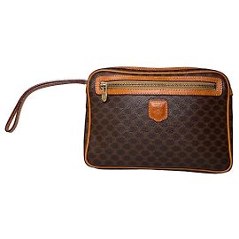 Céline Borsa a Pochette Vintage Celine Monogram Canvas Marrone Arancione